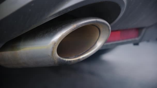 Benzin Dizel Araba Egzoz Dumanı Ekoloji Kirliliği Duman Dumanı Araba — Stok video