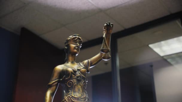 Legal Law Concept Statue Lady Justice Background Move Camera View — Stok video