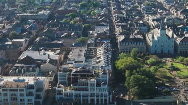 Luftaufnahme Der Innenstadt Von New Orleans Louisiana Hochwertiges Filmmaterial — Stockvideo