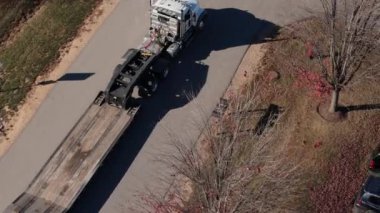 Nakliye kamyonunun hava görüntüsü. Yüksek kalite 4k görüntü