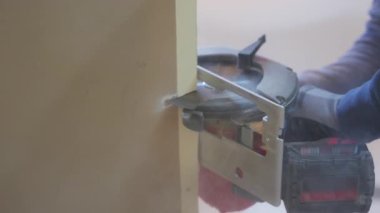 İnşaat alanı yıkılıyor İç Duvarı. Kapatın. Yüksek kalite 4k görüntü