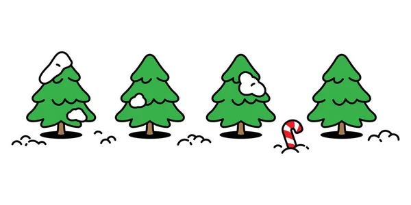Weihnachtsbaum Vektor Ikone Weihnachtsmann Pflanze Holz Wald Keks Cracker Charakter — Stockvektor