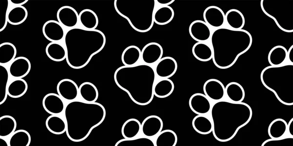 Dog Paw Seamless Pattern Footprint Vector Cartoon Cat Gift Wrapping — Stock Vector