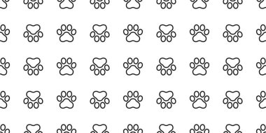 Köpek ayak izi, dikişsiz ev hayvanı, kedi yavrusu, yavru kedi, karikatür, karalama, duvar kâğıdı, döşeme, illüstrasyon tasarımı izole edilmiş.