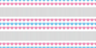 heart seamless pattern valentine vector cartoon tile background doodle repeat wallpaper gift wrapping paper illustration design isolated pink blue