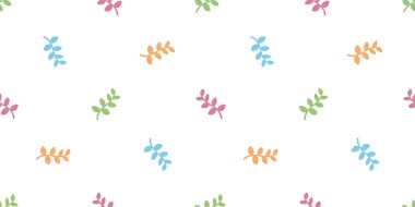 leaf seamless pattern plant leaves vector flower garden forest gift wrapping paper scarf isolated repeat wallpaper tile background doodle illustration pastel color design