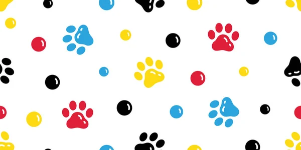 Dog Footprint Seamless Pattern Pet Paw Candy Rgb Cmyk Cat — стоковый вектор