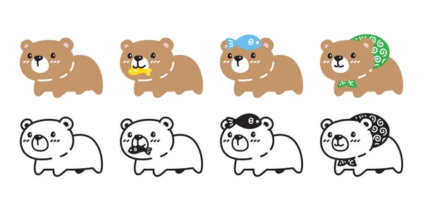 Urso Vetor Urso Polar Ícone Personagem Desenho Animado Logotipo Pastel —  Vetores de Stock