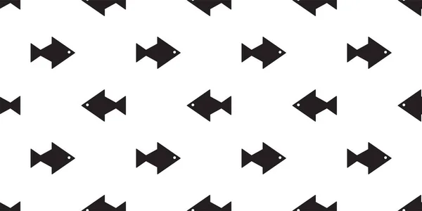 Fisch Nahtlose Muster Vektor Lachs Thunfisch Tangram Hai Karikatur Haustier — Stockvektor