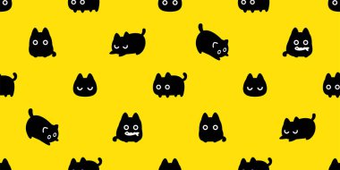 kedi desensiz siyah kedi yavrusu neko calico vektör hayvan çizgi film hediyesi kağıt kaplama arka plan tekrar duvar kâğıdı karalama eşarbı izole illüstrasyon tasarımı