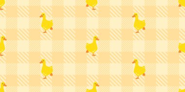 Ördeksiz ördek desenli ördek, lastik ördek, ekose, duş oyuncağı, banyo, tavuk, vektör, karikatür, izole edilmiş hayvan, fayans, duvar kâğıdı, arka plan karalama tasarımı.