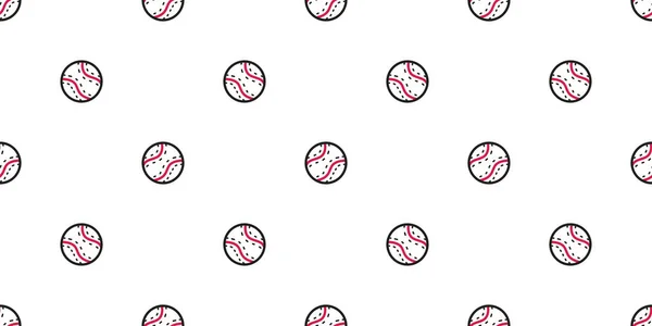 Baseball Seamless Pattern Ball Vector Doodle Softball Sport Cartoon Scarf — Stock Vector