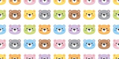 Ayı kutupsuz desensiz oyuncak yüz karikatür renk vektör baş hediye kâğıt kaplama arka plan tekrar duvar kâğıdı karalama eşarp izole tasarım