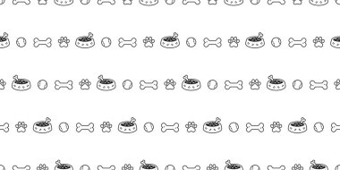 Köpek patisi desensiz ayak izi vektörü köpek yavrusu yemek kasesi Fransız buldog topu oyuncağı karikatür hediye paketi kağıt eşarp yalıtılmış karo kaplama duvar kâğıdı tasarım sanatı