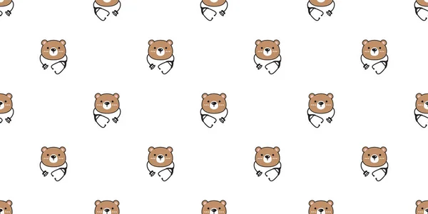 북극곰 털없는 청진기 포장지 포장지 스카프외진 디자인 — 스톡 벡터