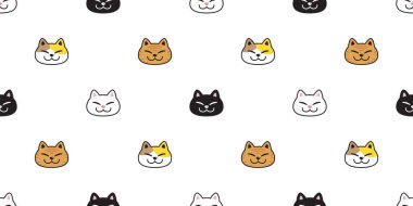 kedi desensiz kedi yavrusu Calico neko vektör karakteri çizgi film karakteri karalama hediye kağıttan kaplama arka plan tekrar duvar kâğıdı illüstrasyon eşarbı izole edildi