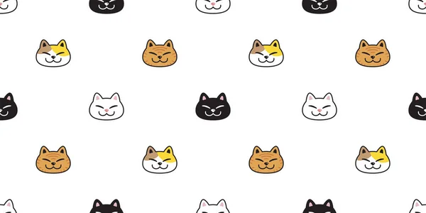 Kissa Saumaton Kuvio Kissanpentu Calico Neko Rotu Vektori Merkki Sarjakuva — vektorikuva