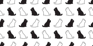 Kedisiz desenli kedi yavrusu Calico neko vektör çizgi film karakteri evcil hayvan balığı hediyesi kağıt kaplama arka plan tekrar duvar kağıdı karalama tasarım eşarbı izole