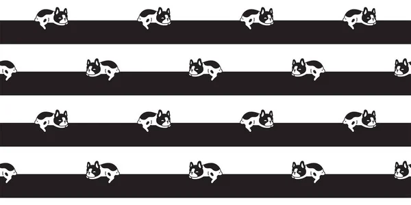 Σκυλί Απρόσκοπτη Μοτίβο Γαλλικό Μπουλντόγκ Ύπνου Κατοικίδιο Ζώο Ριγέ Κουτάβι — Διανυσματικό Αρχείο
