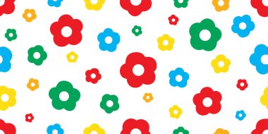 Papatya desensiz çiçek bitkisi rgb gökkuşağı vektör karikatür yaprak yaprakları gül bahçesi ormanı tekrar duvar kâğıdı döşeme arka planı hediye kâğıt çizim eşarbı izole