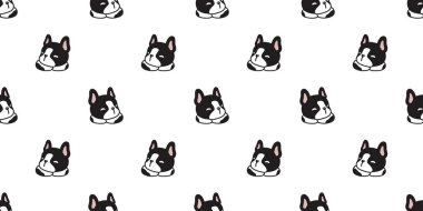 Köpek desensiz Fransız bulldog uyuyan karikatür köpek yavrusu vektör evcil hayvan karalama hediye kağıt kaplama arka plan tekrar duvar kağıdı eşarp izole illüstrasyon tasarımı