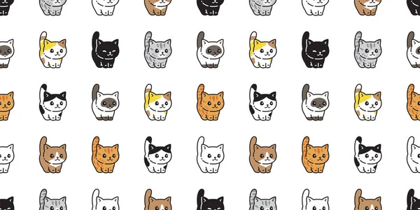 Γάτα Αδιάλειπτη Μοτίβο Munchkin Γατάκι Neko Φυλή Διάνυσμα Χαρακτήρα Κινουμένων — Διανυσματικό Αρχείο