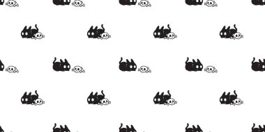 Kedi desensiz cadılar bayramı kafatası çapraz kemikleri balkabağı Jack o fener kara kedi çizgi film neko calico korkunç hayalet vektör evcil hayvan karalama hediye kağıt kaplama arka plan tekrar duvar kağıdı kusur