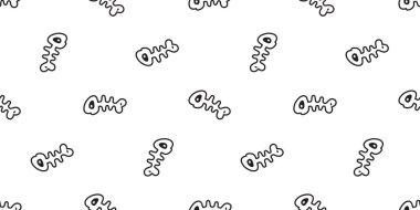 Balık kemiği cadılar bayramı desensiz kafatası hayalet vektör karikatür somon balığı hediye paketi kağıt tekrar duvar kâğıdı döşeme arka plan eşarbı izole şeytan çizim tasarımı