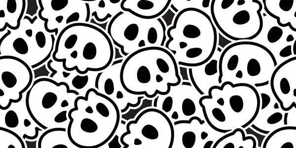 stock vector skull seamless pattern Halloween crossbones ghost spooky bone vector cartoon doodle gift wrapping paper tile background repeat wallpaper scarf isolated devil evil illustration design