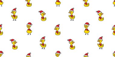 Ördeksiz desensiz Noel Baba. Plastik ördek, tavuk, kuş, vektör, kağıt kaplama. Karalama, karikatür, hayvan çiftliği, duvar kâğıdı.