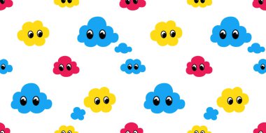 Bulutsuz desensiz rengarenk pastel rgb vektör karikatürü arka plan eşarbı izole edilmiş hayvan fayans duvar kâğıdı hediye ambalaj kağıdı karalama tasarımı