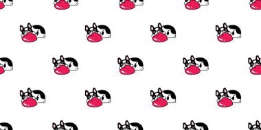 Köpek desensiz Fransız buldogu kucaklaması kalp sevgili karikatür yavru köpek karikatür karalama hediye kağıt kaplama arka plan tekrar duvar kağıdı illüstrasyon eşarbı izole