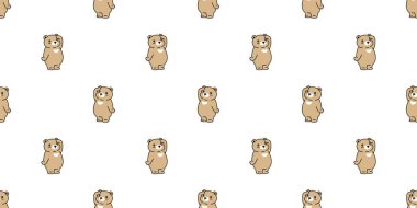 Ayı kutupsuz desensiz vektör ayıcık ayakta duran karikatür karikatür hediye kâğıt kaplama arka plan Duvar kağıdı illüstrasyon eşarbı izole tasarım