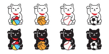 kedi vektörü ikonu manekineko luckey cat cat cat calico neko football ball ball ball ball ball ball pet toy renkli spor çizgi film karakteri illüstrasyon sembolü izole sanat tasarımı