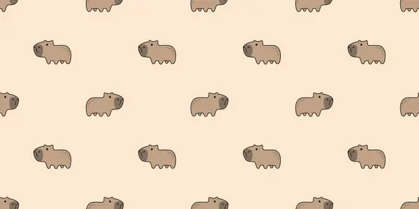 Capybara 원활한 일러스트 스카프 디자인 — 스톡 벡터