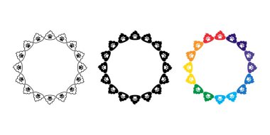 Kaka vektörü köpek pençesi ayak izi gökkuşağı ikonu tuvalet yavrusu logosu çizgi film karakteri sembolü karalama illüstrasyon klip sanatı