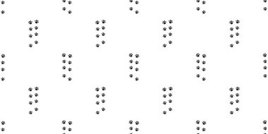 Köpek patisi desensiz kedi ayak izi vektörü yavru kedi yavrusu çizgi film karikatürü fayanslı arka plan hediye paketi kağıt tekrar duvar kağıdı illüstrasyon eşarbı izole tasarım