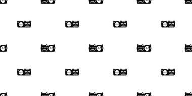 Kedi pürüzsüz saat vektörü siyah kedi yavrusu gülümse Calico munchkin neko evcil hayvan karikatürü karalama hediye kağıt kaplama arka plan tekrar duvar kağıdı illüstrasyon izole tasarım