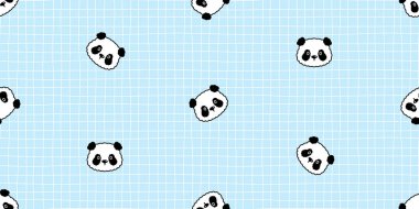 Panda desensiz kutup ayısı yüzü. Baş vektör karikatür. Karalama hediyesi. Kağıt kaplama arka planı.