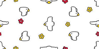 kuş pürüzsüz desenli papatya kuşu güvercini uçan martı karikatür karikatür karikatür fayans arkaplan kaplama kağıt tekrar duvar kağıdı eşarbı izole çizim tasarımı