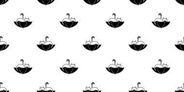 kedi pürüzsüz desensiz şemsiye uyuyan kedi yavrusu Calico neko vektör çizgi film karikatür fayans arkaplan hediye paketi kağıt tekrar duvar kağıdı eşarbı izole illüstrasyon tasarımı