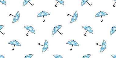 Şemsiyesiz gökyüzü bulutsuz yağmur vektörü karikatür karo karo arkaplan hediye kağıdı tekrar duvar kağıdı eşarbı izole çizim tasarımı