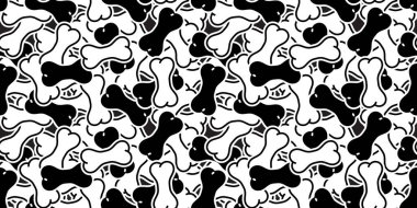 Köpek kemiği desensiz karikatür karalama vektör hediye kağıttan kaplama arka plan tekrar duvar kağıdı eşarbı izole illüstrasyon tasarımı