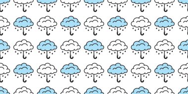 Şemsiyesiz desenli yağmur bulutu karikatür karikatür karalama hediye kağıt kaplama arka plan tekrar duvar kağıdı eşarp izole illüstrasyon