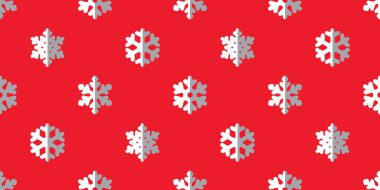 Noel Baba desensiz kar tanesi kar tanesi Noel Baba şapka vektör karikatür kırmızı eşarp karo kaplama kağıt kaplama duvar kağıdı arka plan çizim tasarımı