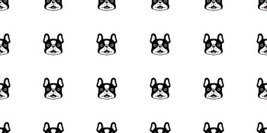 Köpek desenli buldog gülüşü. Çizgi film, köpek yavrusu, karikatür, fayanslı arkaplan. Duvar kâğıdı, illüstrasyon, eşarp, tasarım.