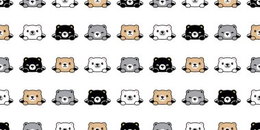 Ayı desensiz kutup ayısı deliği vektör oyuncağı oyuncak çizgi film karikatür fayanslı arkaplan hediye kağıdı tekrar duvar kağıdı eşarbı izole illüstrasyon tasarımı