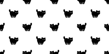 kedi desensiz siyah kedi yavrusu minicik Calico neko vektör karikatür karalama hediye kağıttan kaplama arka plan tekrar duvar kâğıdı eşarp izole çizim tasarımı