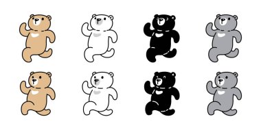 Ayı vektörü kutup ayısı çizgi film karakteri simgesi olan hayvan sembolü klipsi tasarımı izole etti