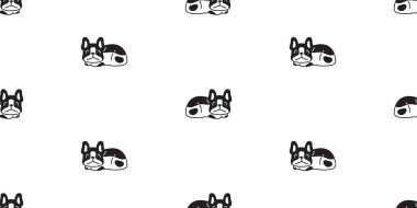 dog seamless pattern french bulldog puppy crouching sitting cartoon doodle pet tile background gift wrapping paper repeat wallpaper illustration